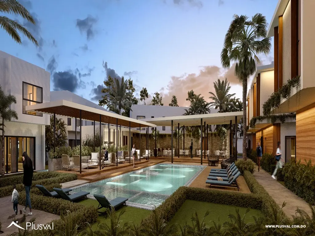 Casa tipo Townhouse de 2 Habitaciones con Patio en Residencial Bávaro PuntaCana 526216