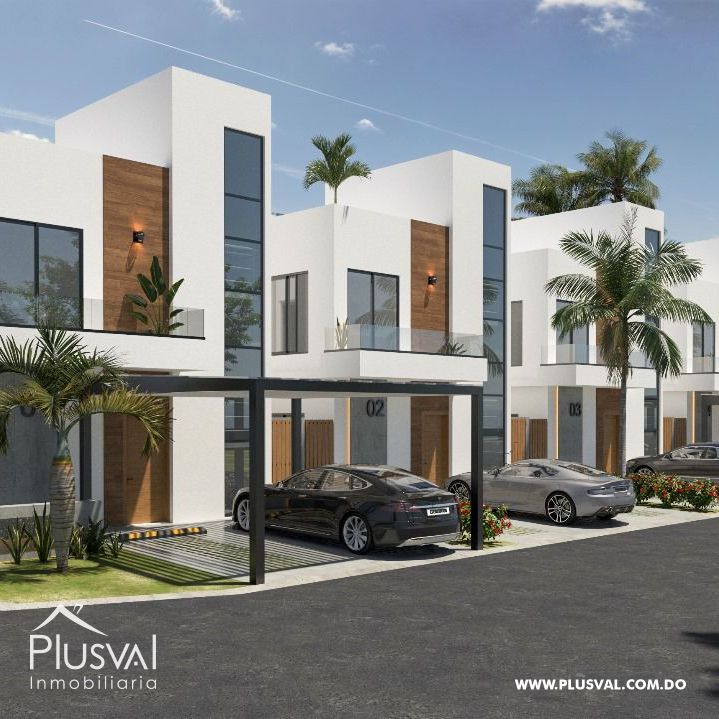 Townhouse de 3 habitaciones en Costa Cana – Con patio, terraza y piscina privada 463502