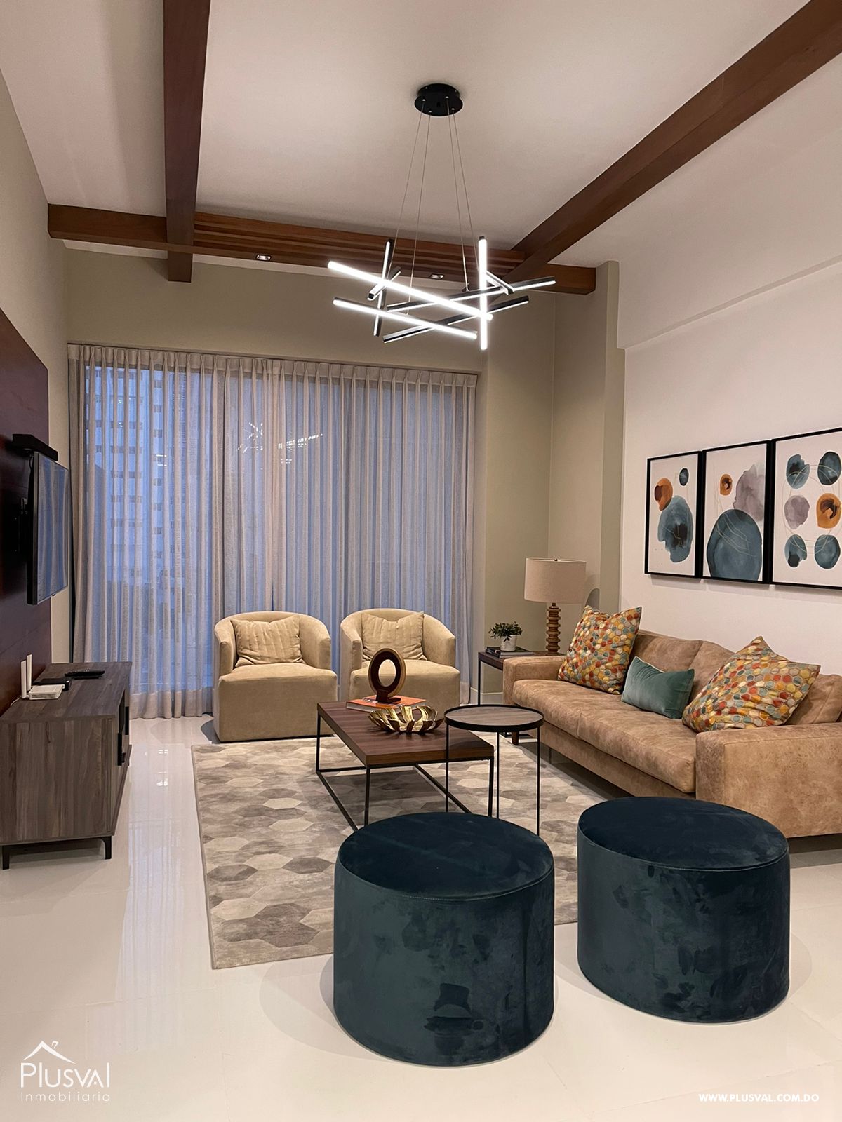 Apartamento de 1 habitación en alquiler + estudio amueblado en Piantini 289500