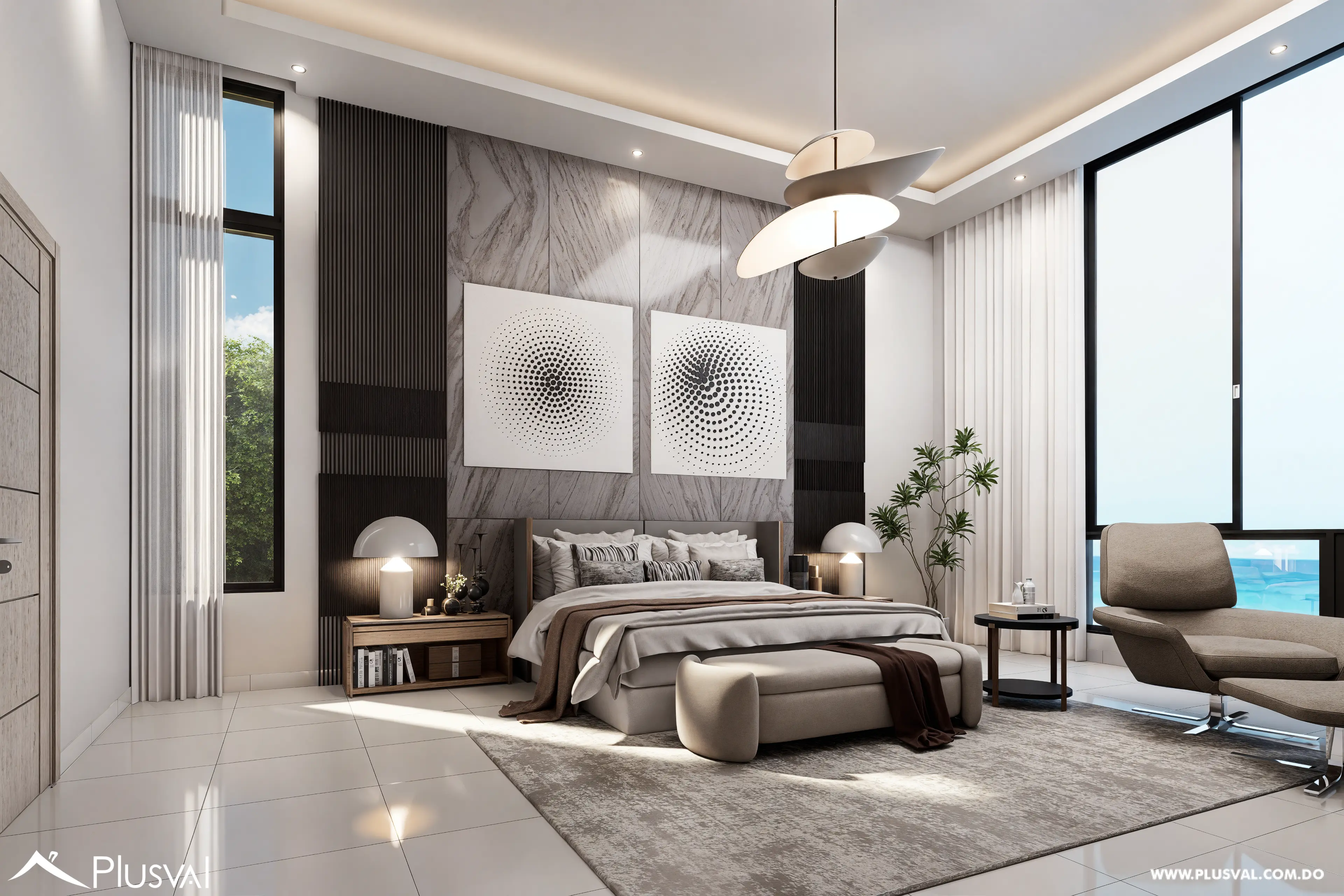 Villa de lujo con vistas panorámicas al Mar Caribe y Punta Espada Golf desde la piscina del segundo nivel 490187