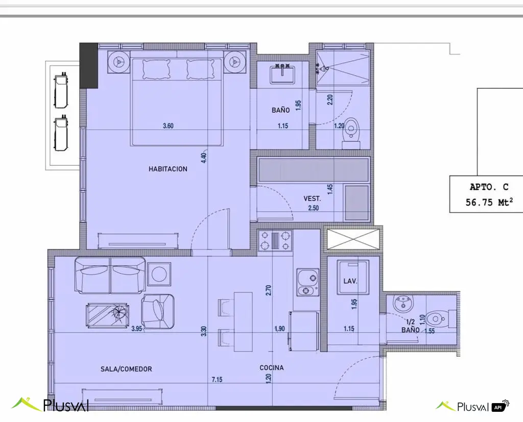 Apartamento en venta en Naco, de 1 habitación. 450531