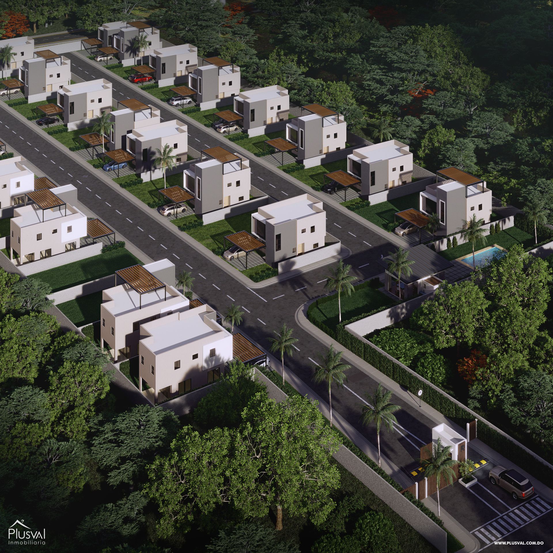 Casas en planos de venta en residencial cerrado y con piscina 390023