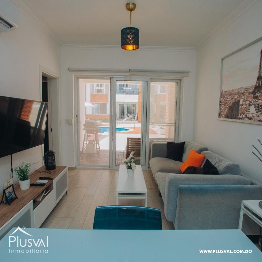 Apartamento en venta en una residencia nueva y segura, cercana a comercios y ubicada en el centro de Bávaro, a 4 minutos de la playa. 488243