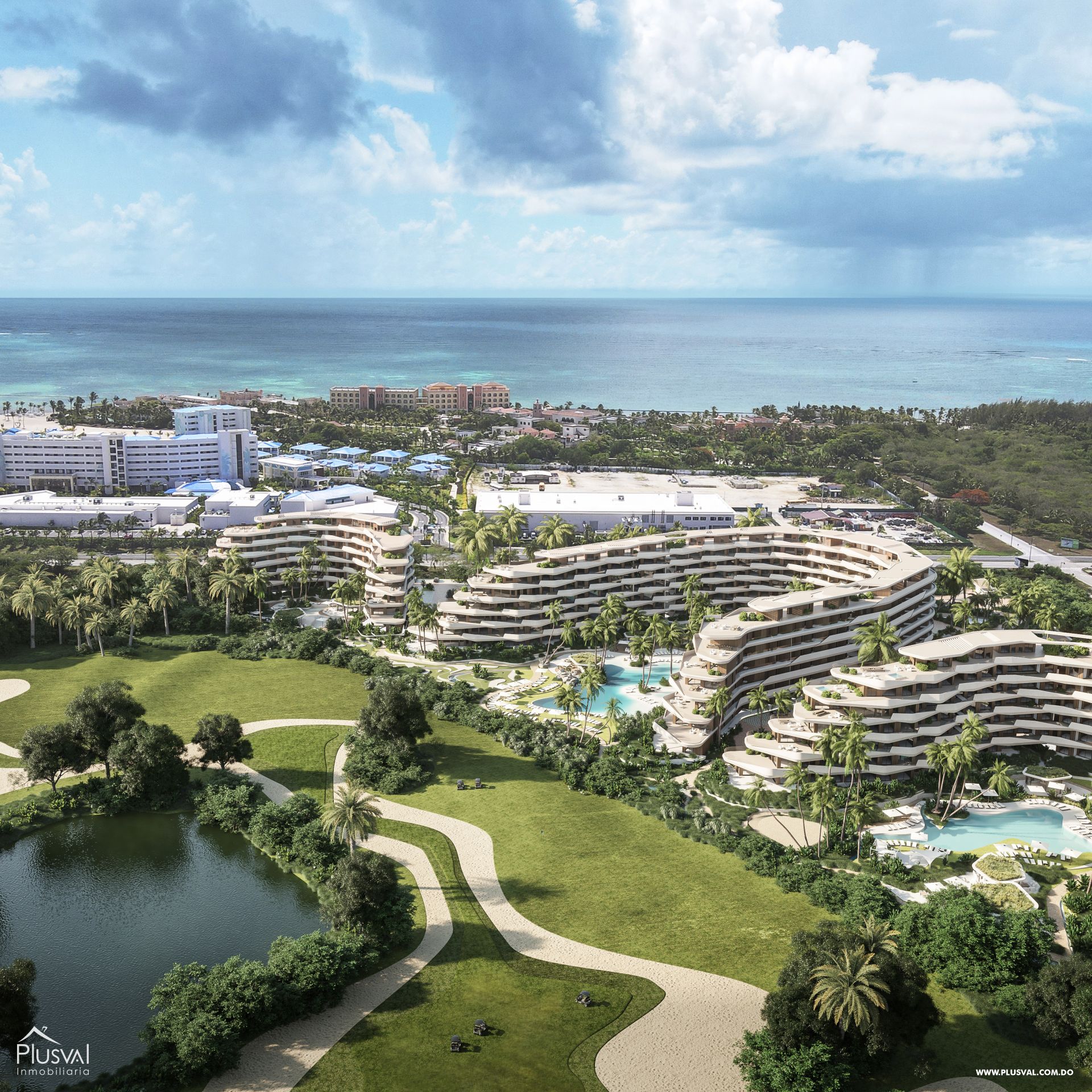 Apartamentos en venta con vista al campo de Golf-Cap Cana 236952