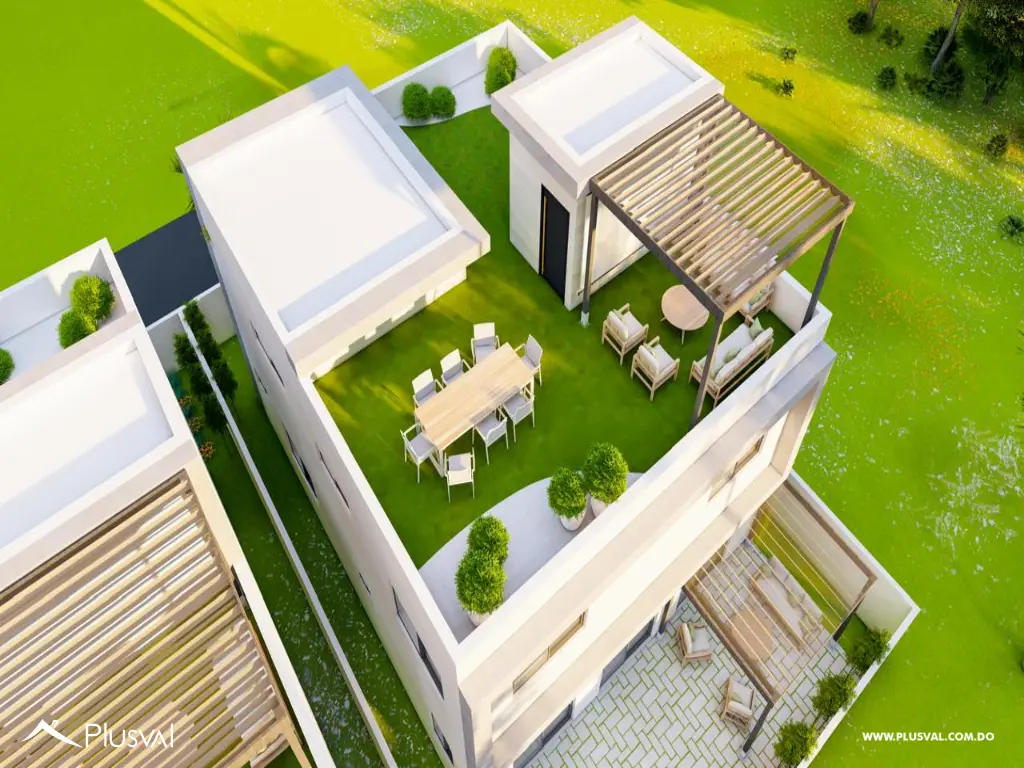 Moderna casa en venta con rooftop social para disfrutar al aire libre. 463121