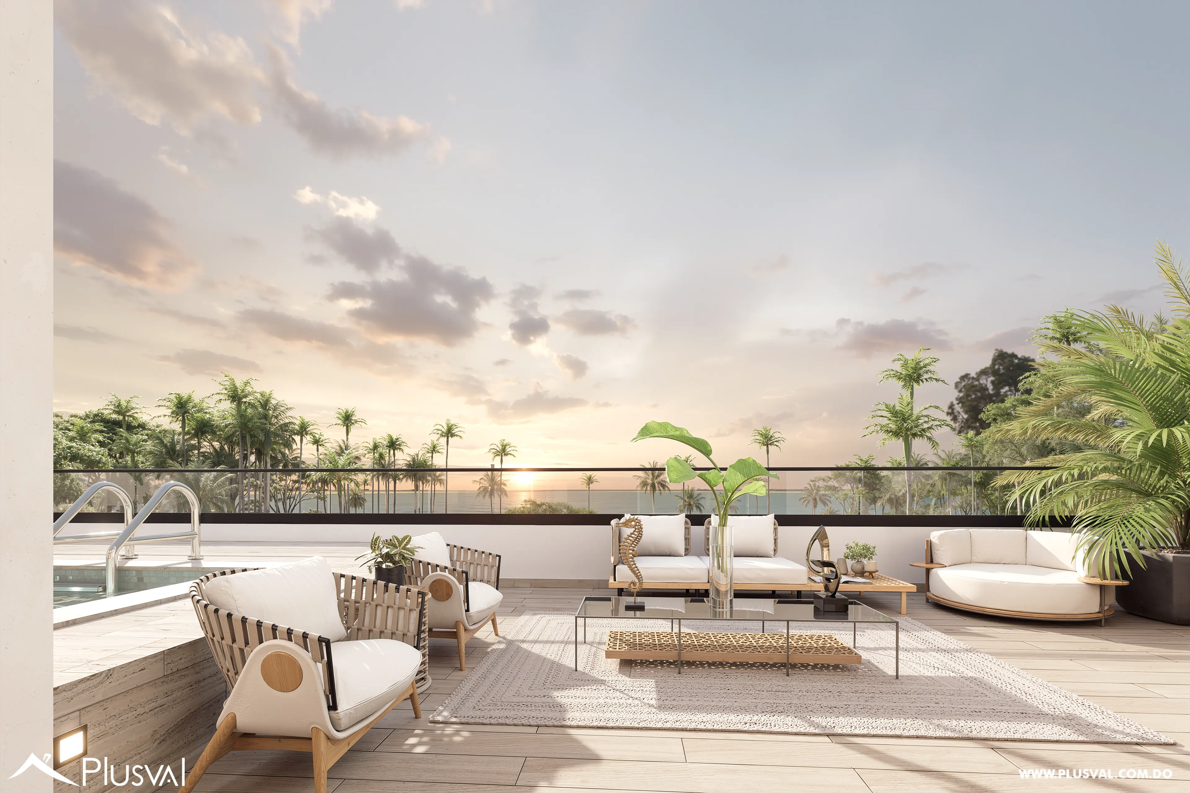 Villa de lujo con vistas panorámicas al Mar Caribe y Punta Espada Golf desde la piscina del segundo nivel 490198