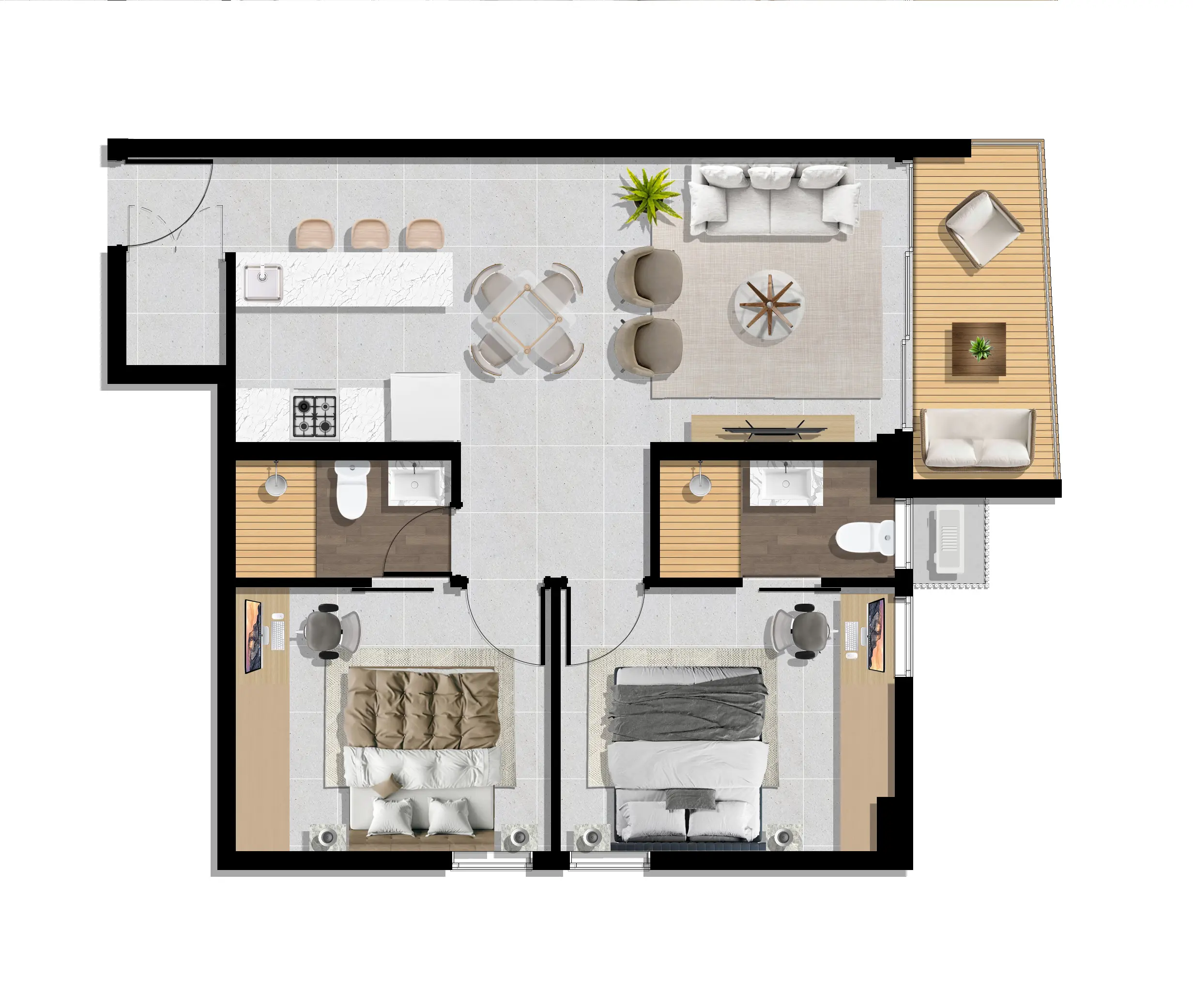 Apartamentos de 1 y 2 Habitaciones en Arroyo Hondo Viejo 506408