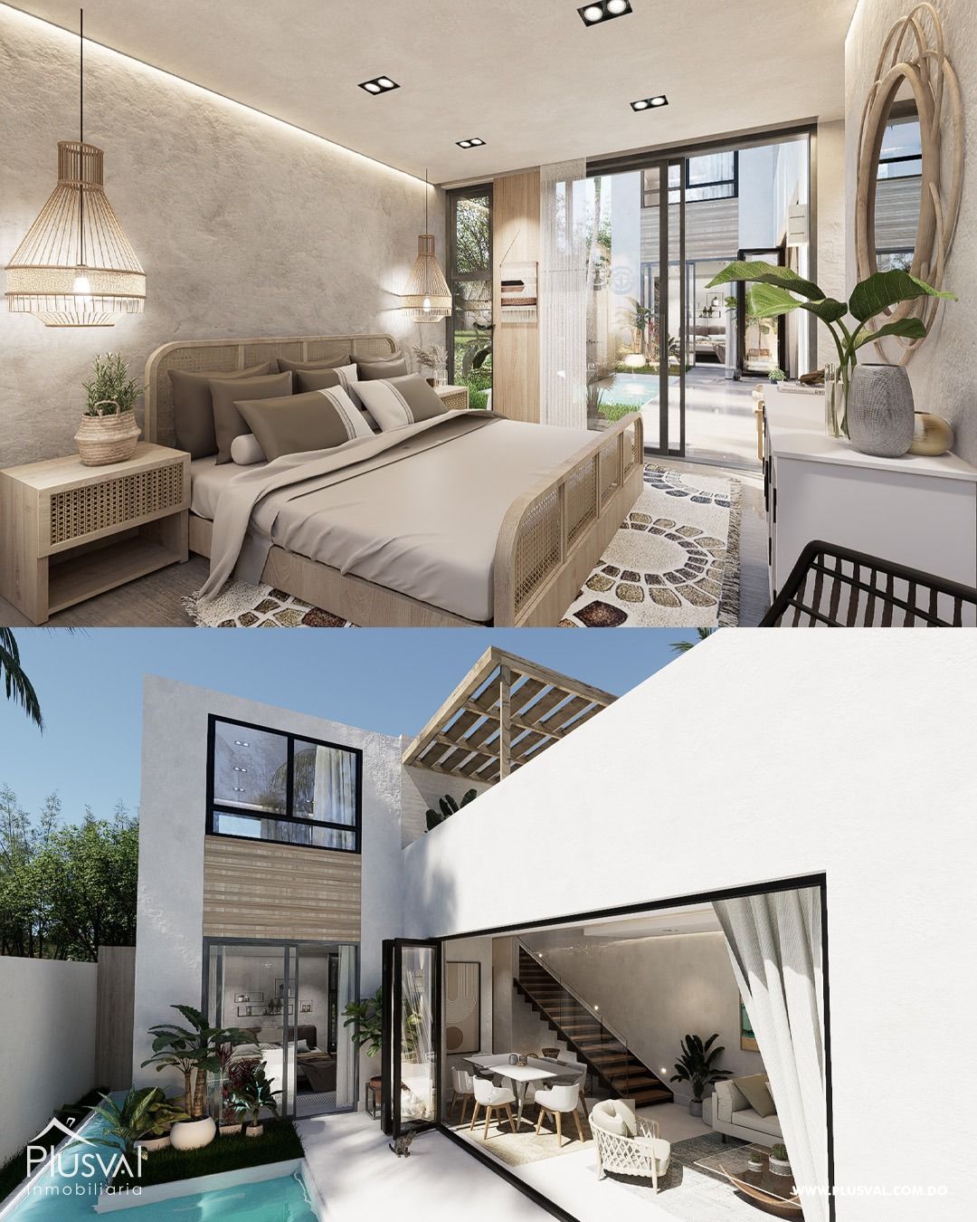 4 villas de 2 niveles en Punta Cana con piscina. 460177