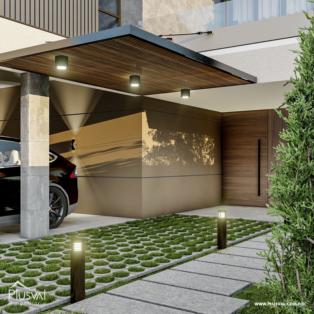 Casa moderna a la venta, con 2 niveles en residencial seguro de Licey al Medio. 305306
