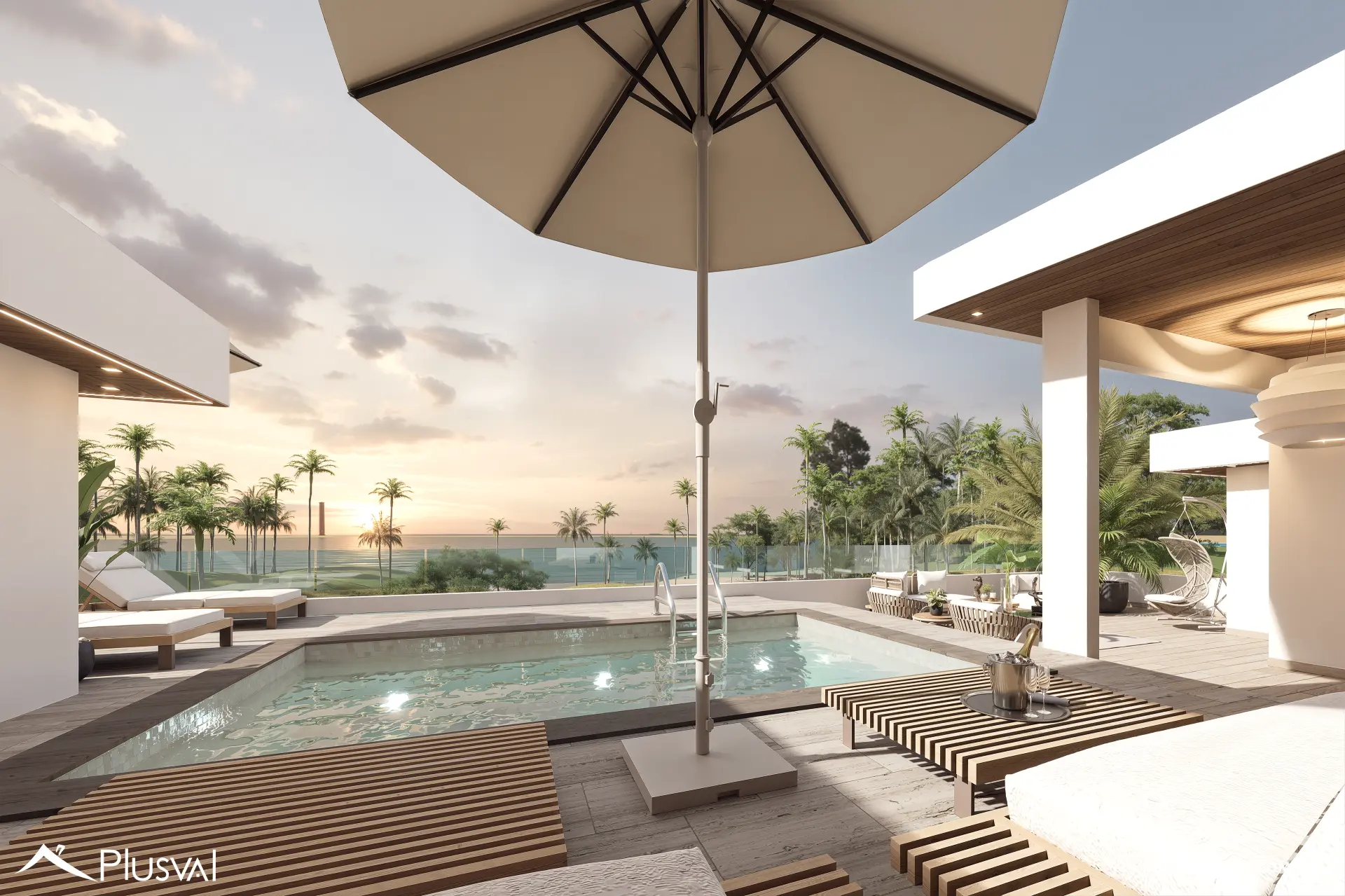 Villa de lujo con vistas panorámicas al Mar Caribe y Punta Espada Golf desde la piscina del segundo nivel 490200