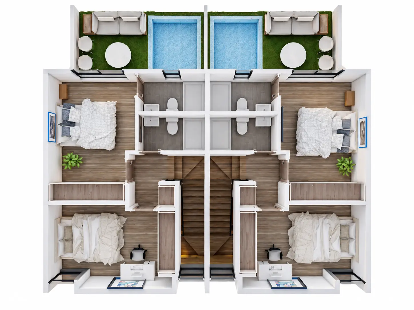 Casa tipo Townhouse de 2 Habitaciones con Patio en Residencial Bávaro PuntaCana 526217