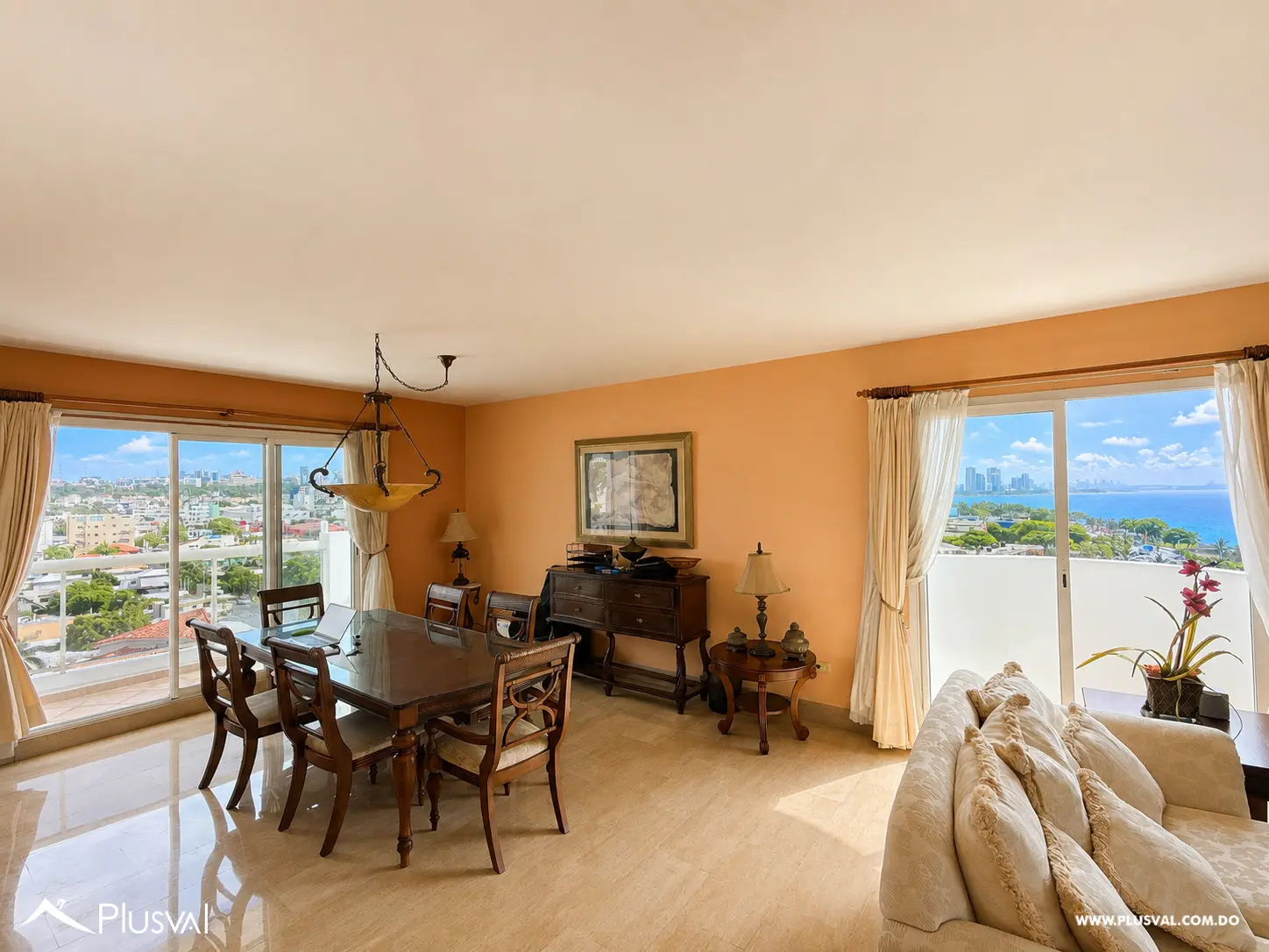 Apartamento amueblado piso 10 con espectacular vista al mar, jacuzzi privado, 4 balcones en Malecón Santo Domingo 506597