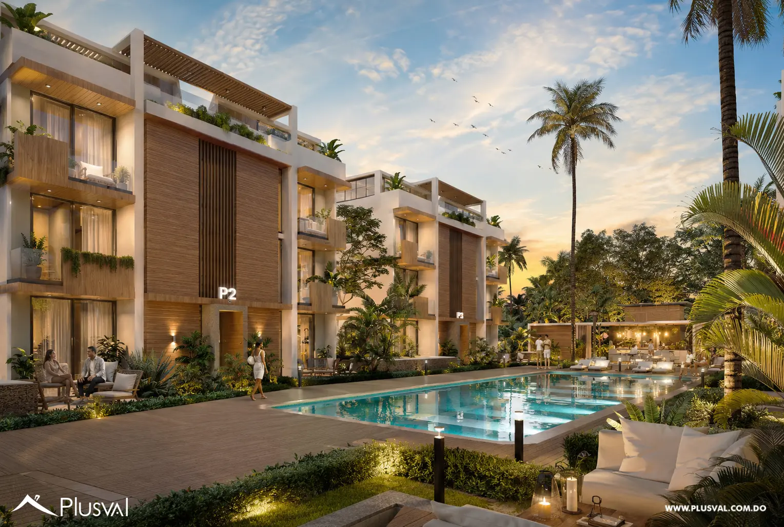 Apartamentos de 2 Hab en Punta Cana con buen balcón y área verde 508948