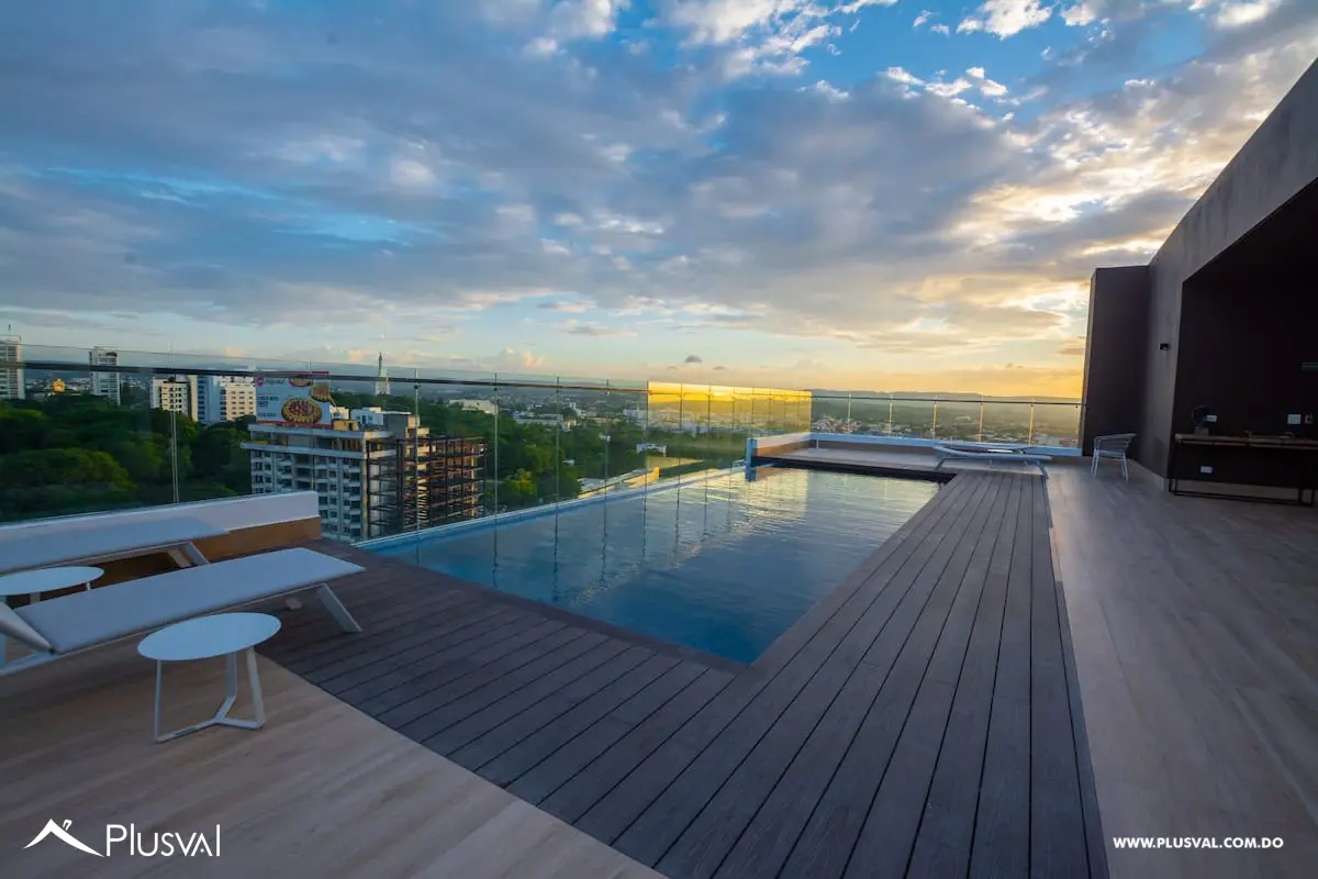 Apartamento amueblado en venta en Reparto Panorama Santiago | Ideal Airbnb | Torre con rooftop y piscina 486664