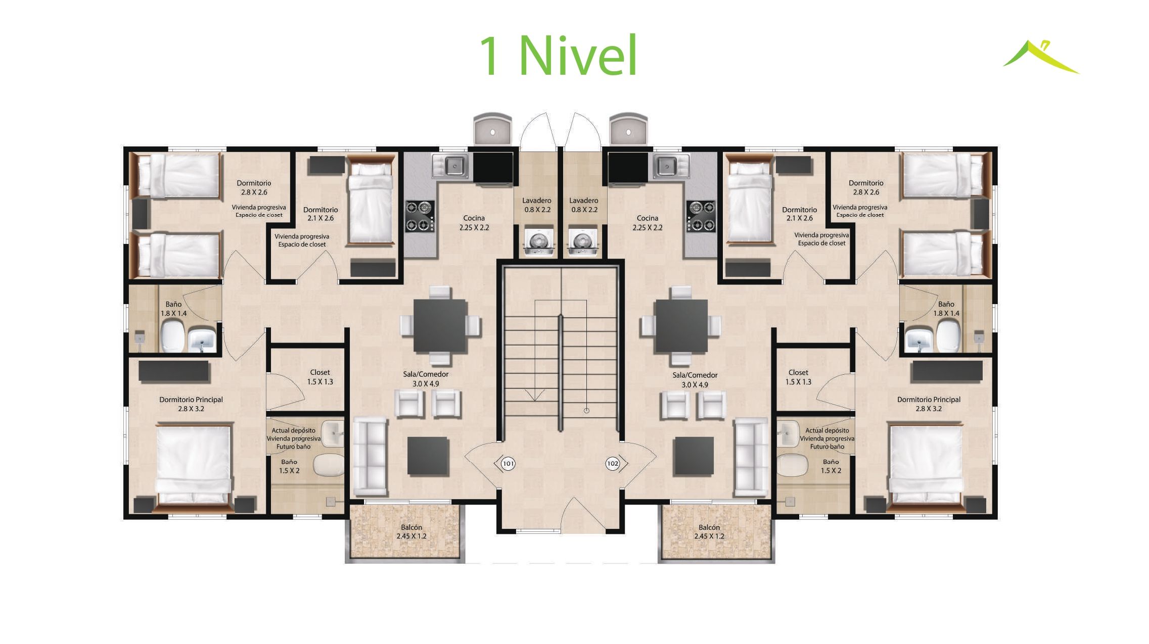 Apartamento de 2 habitaciones en Arroyo Hondo 333568