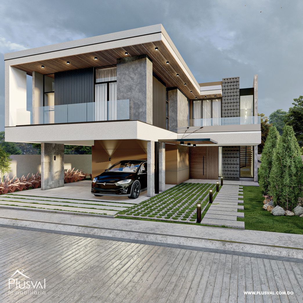 Casa moderna a la venta, con 2 niveles en residencial seguro de Licey al Medio. 305305