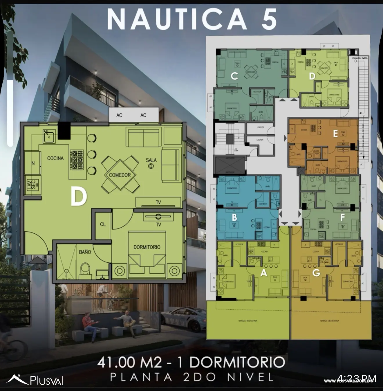 Apartamentos en planos, en venta, todos de 1 habitación 508895