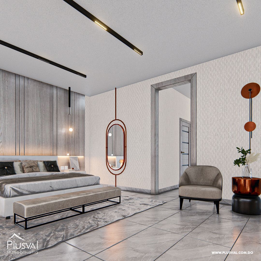 Casa moderna a la venta, con 2 niveles en residencial seguro de Licey al Medio. 305315