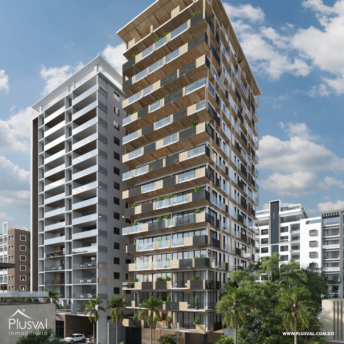 Lujosa torre, con un apartamento por piso en Naco 454174