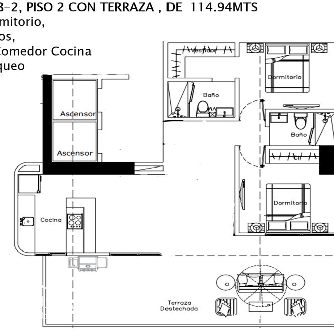 Proyecto en Naco (2H + Terraza - Tipo B) 390447