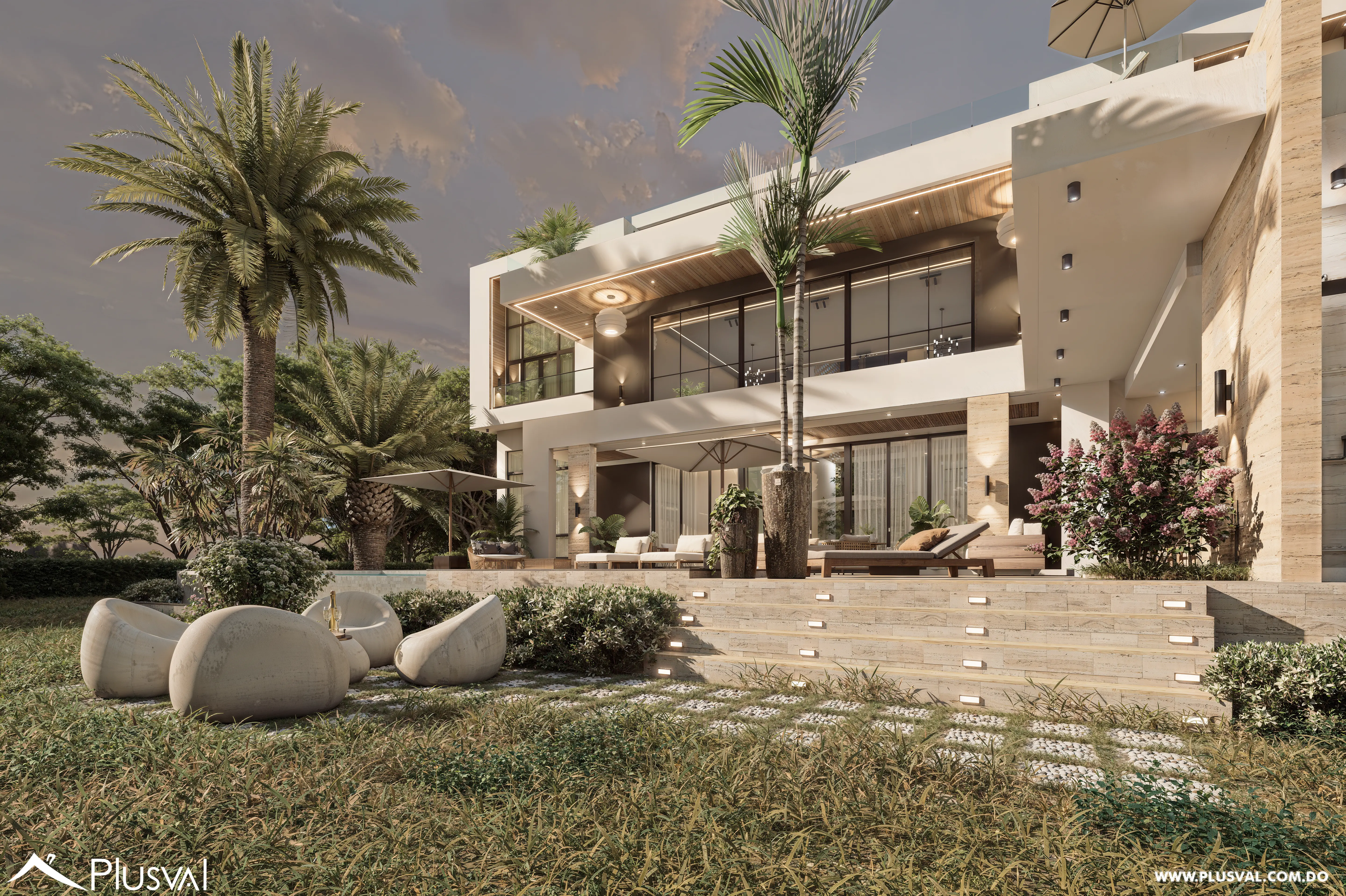 Villa de lujo con vistas panorámicas al Mar Caribe y Punta Espada Golf desde la piscina del segundo nivel 490196