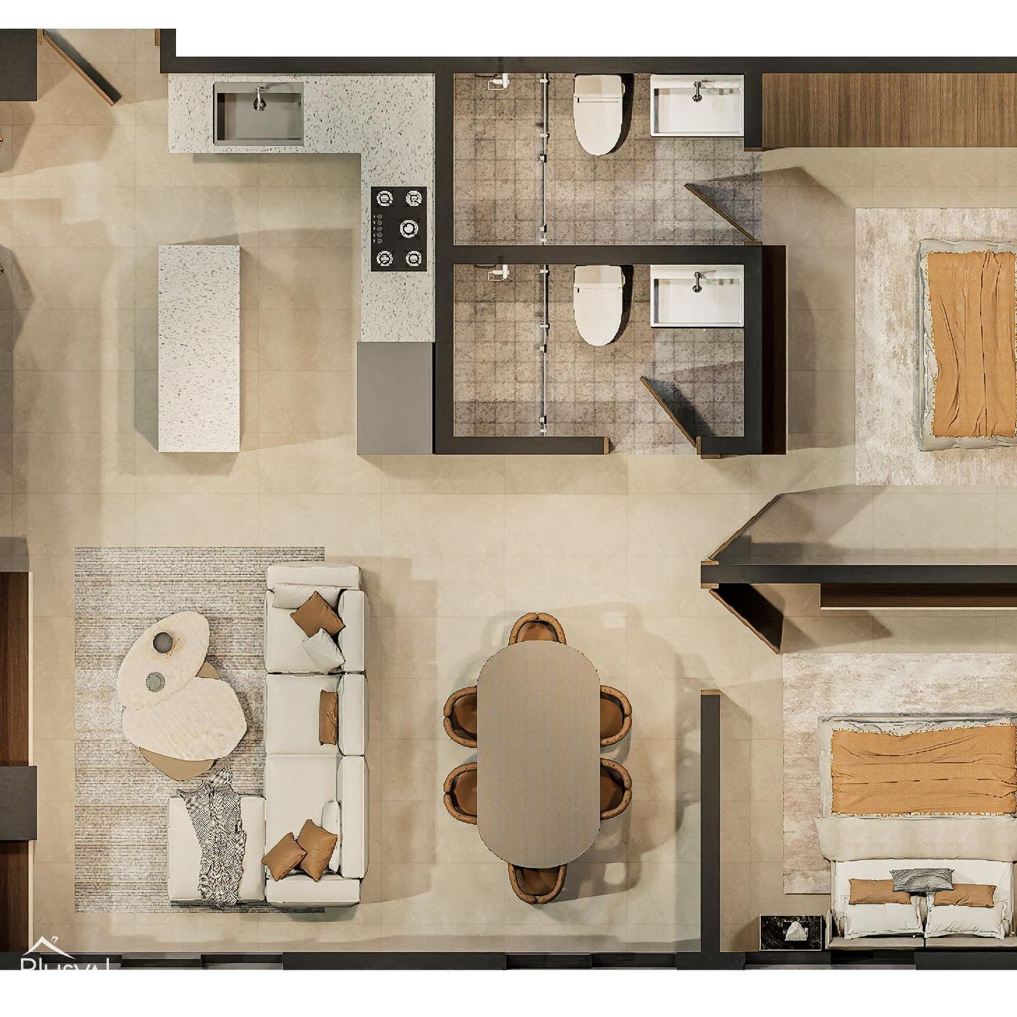Moderno proyecto residencial de diseño minimalista. 451515