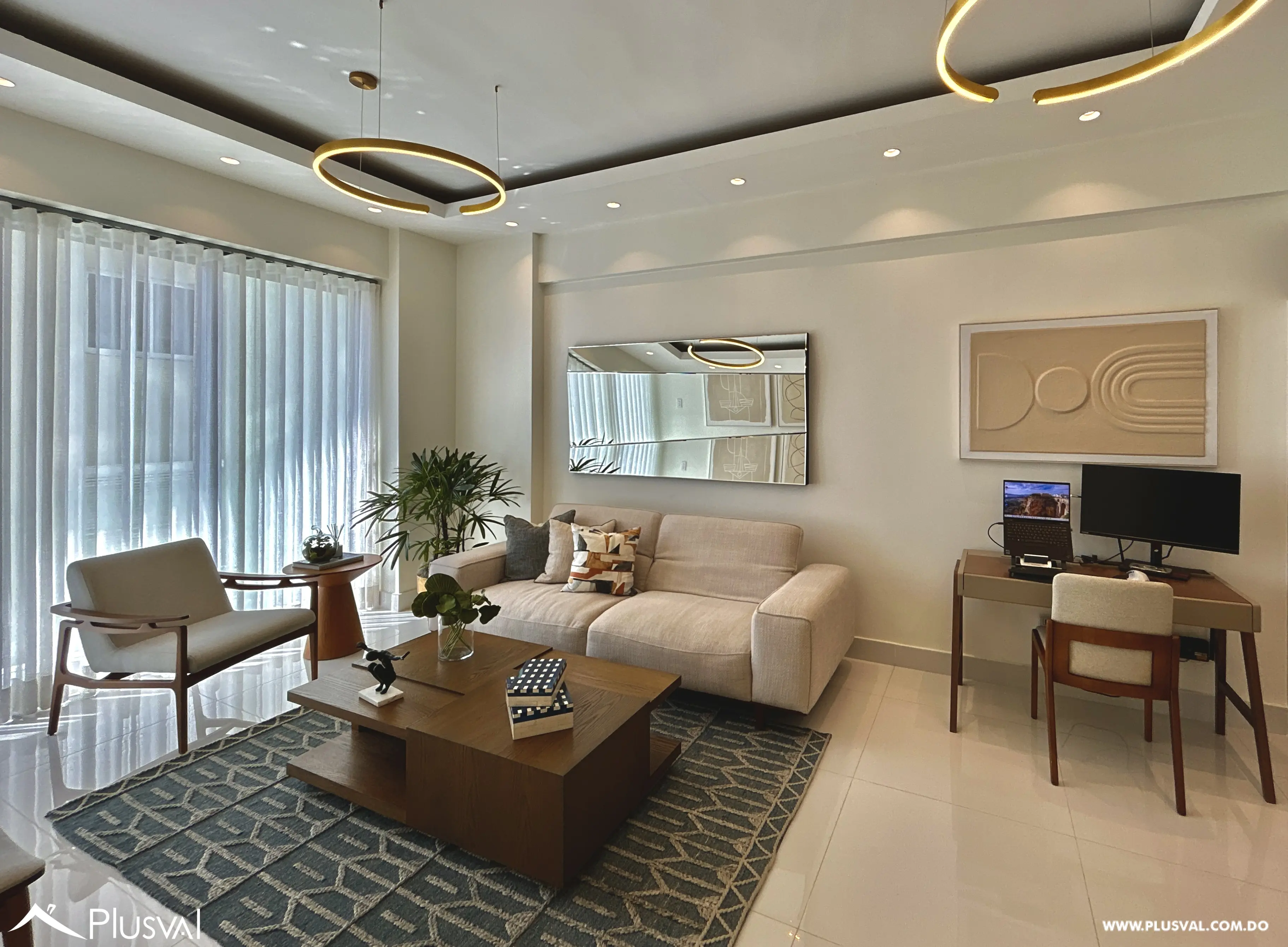 Apartamento amueblado 1 hab+estudio en alquiler,  Piantini 460629