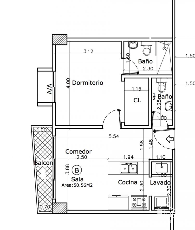 Apartamento en venta de 1 habitacion en Naco 452159