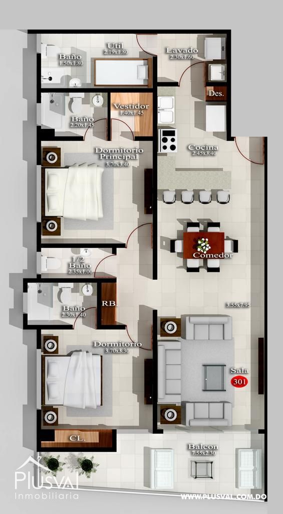 Apartamentos en planos, en venta, de 1 y 2 habitaciones 276628