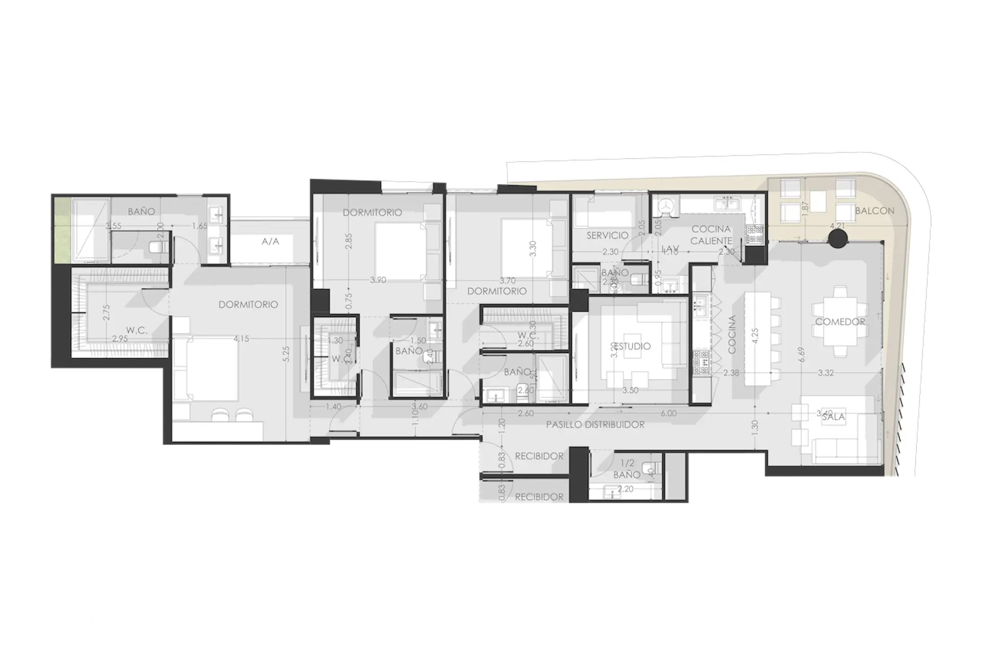 Moderno proyecto de 2 y 3 habitaciones ubicado en Paintini 468324