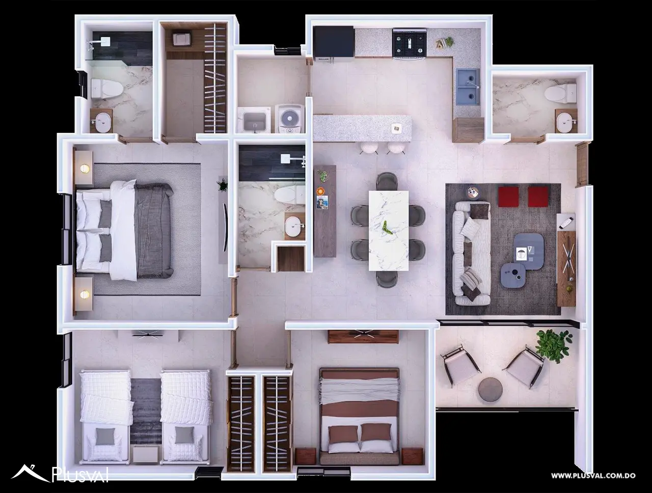 Apartamento en venta de 3 habitaciones en Llanos de Gurabo 503541