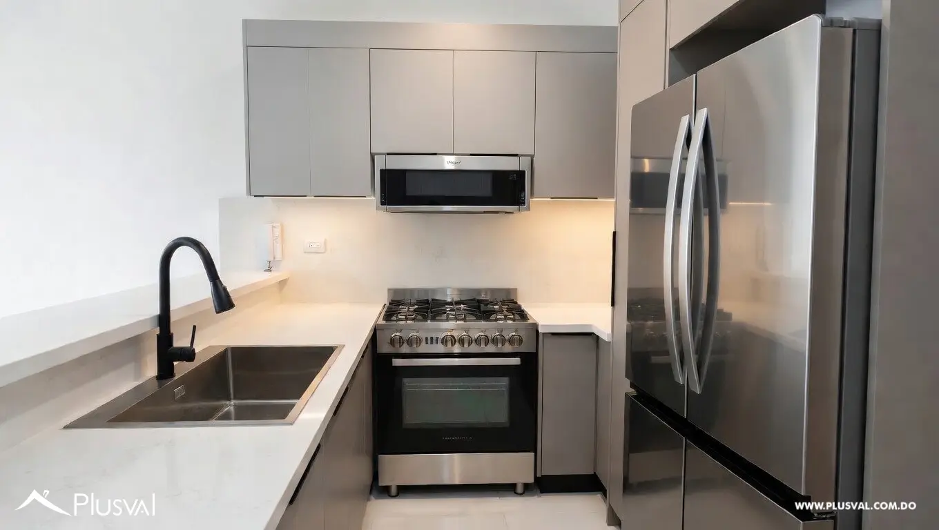 Moderno apartamento de 1 habitación con vista de revista 493326