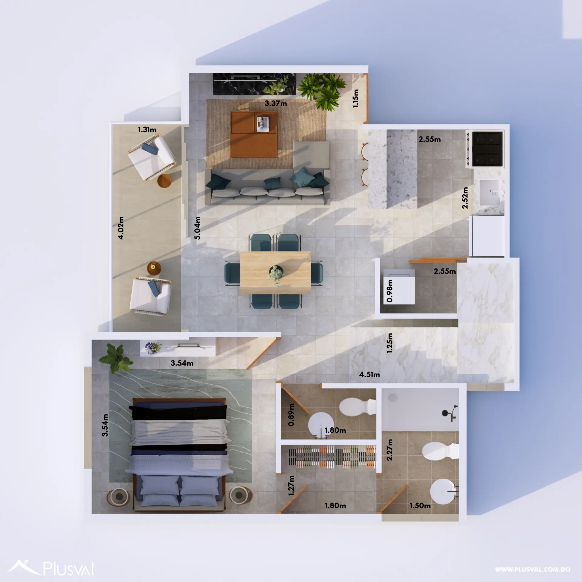 PENTHOUSE CON TERRAZA DE 2 HABITACIONES DE CORALES DE PALMARE BAVARO 519016